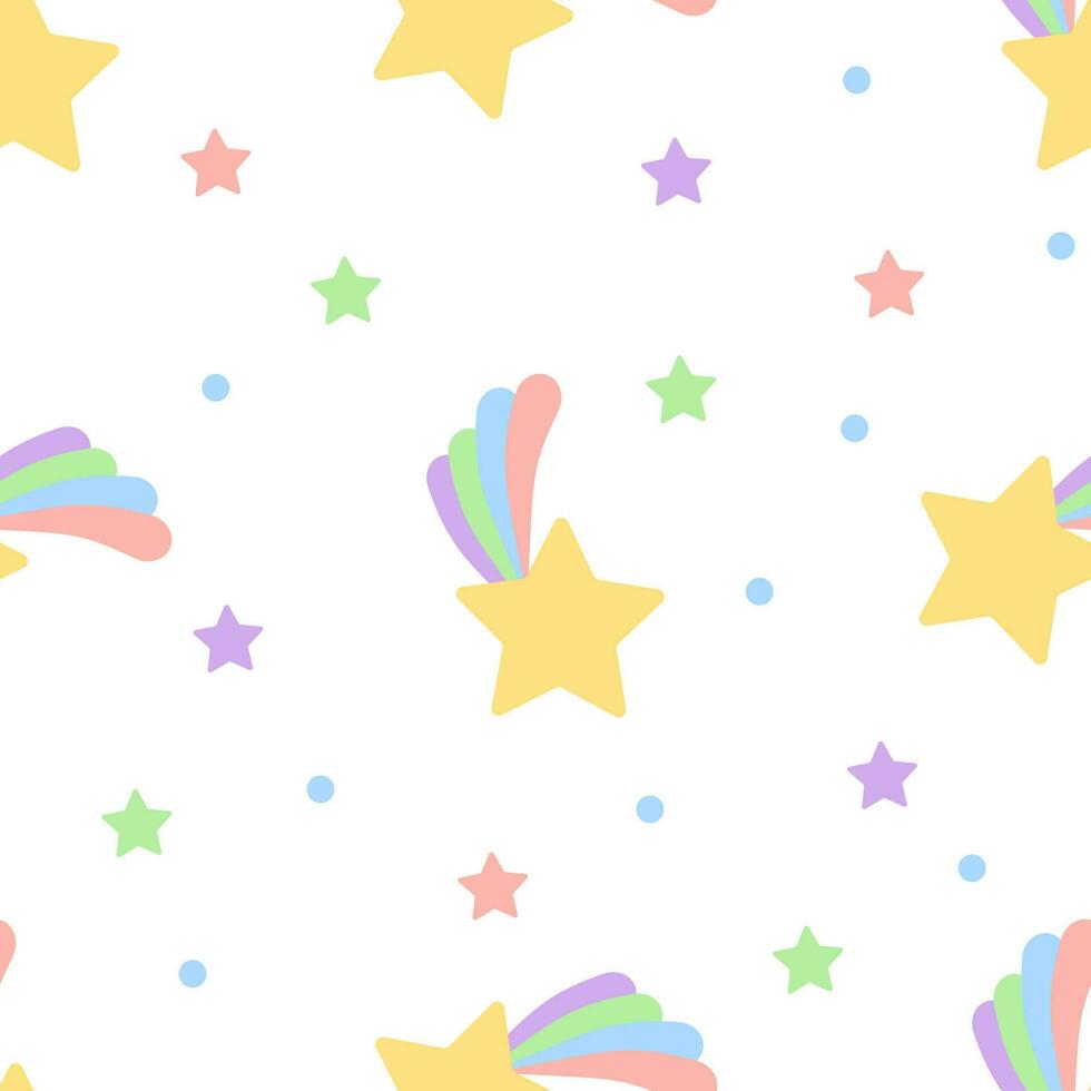 Seamless pattern with stars. Abstract children's pattern of sky and stars in cartoon style vector