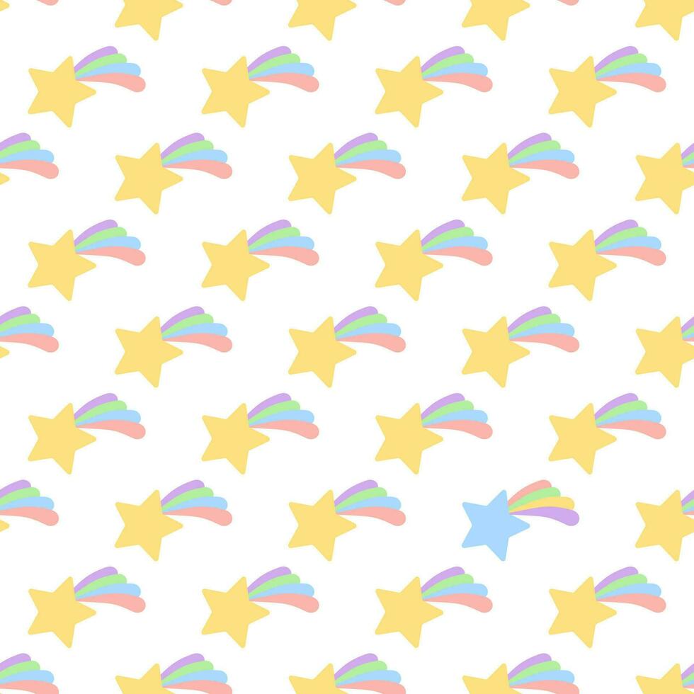 Seamless pattern with stars. Abstract children's pattern of sky and stars in cartoon style vector