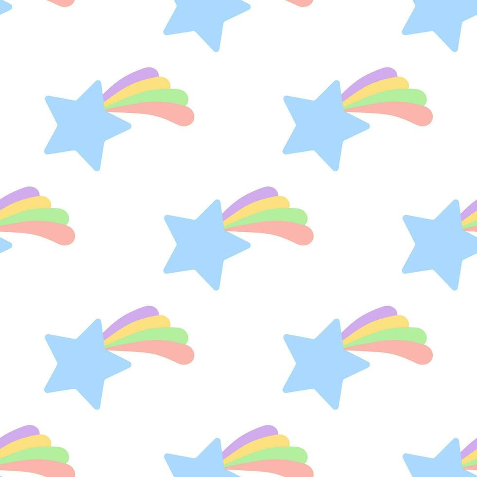 Seamless pattern with stars. Abstract children's pattern of sky and stars in cartoon style vector