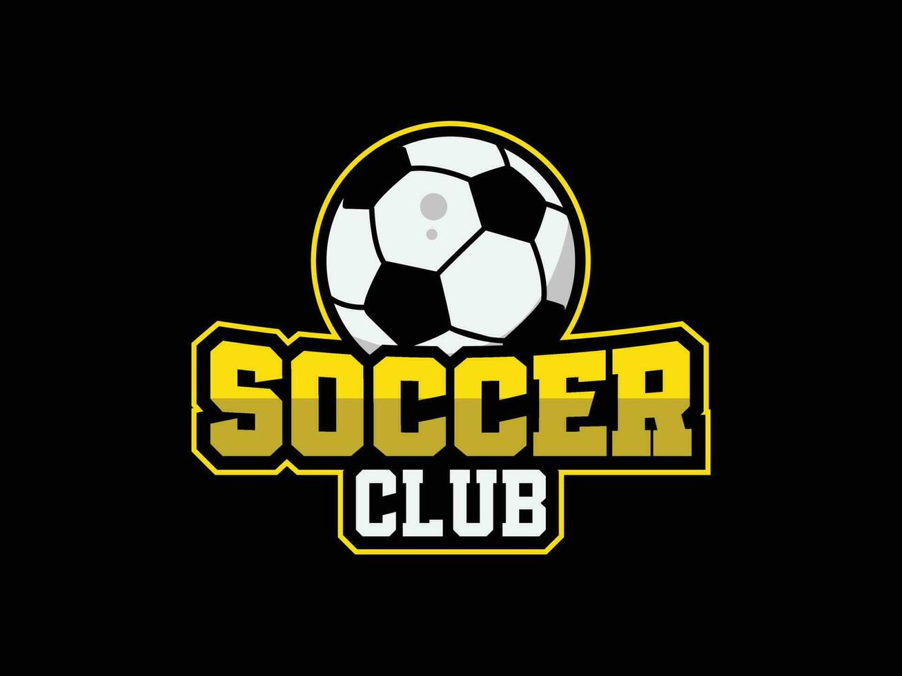 Vector football club logo, emblem and soccer league vector editable text template