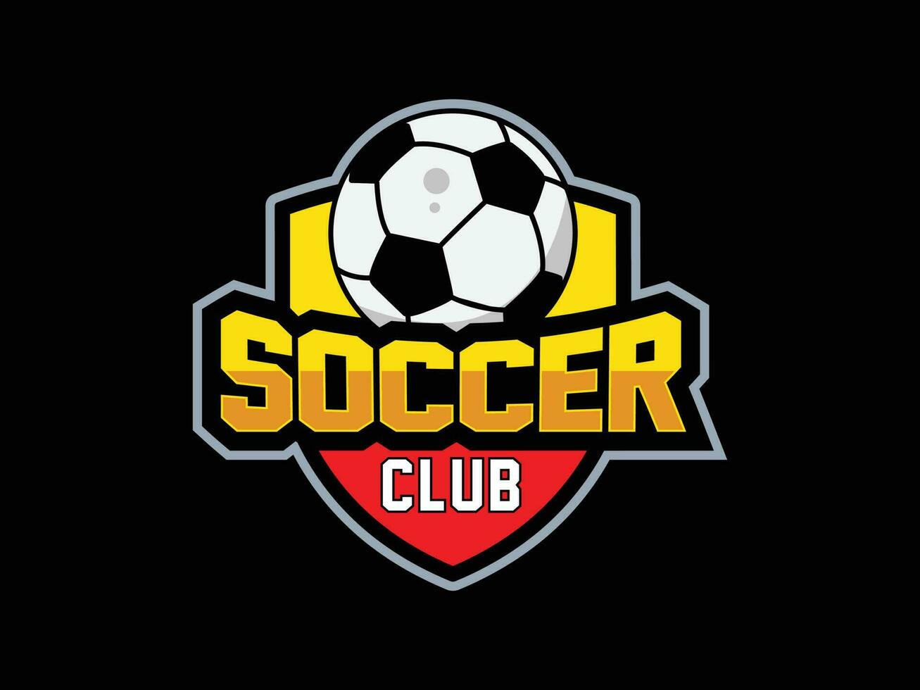 Football Badge with shield logo designs, Modern Soccer Badge logo template vector