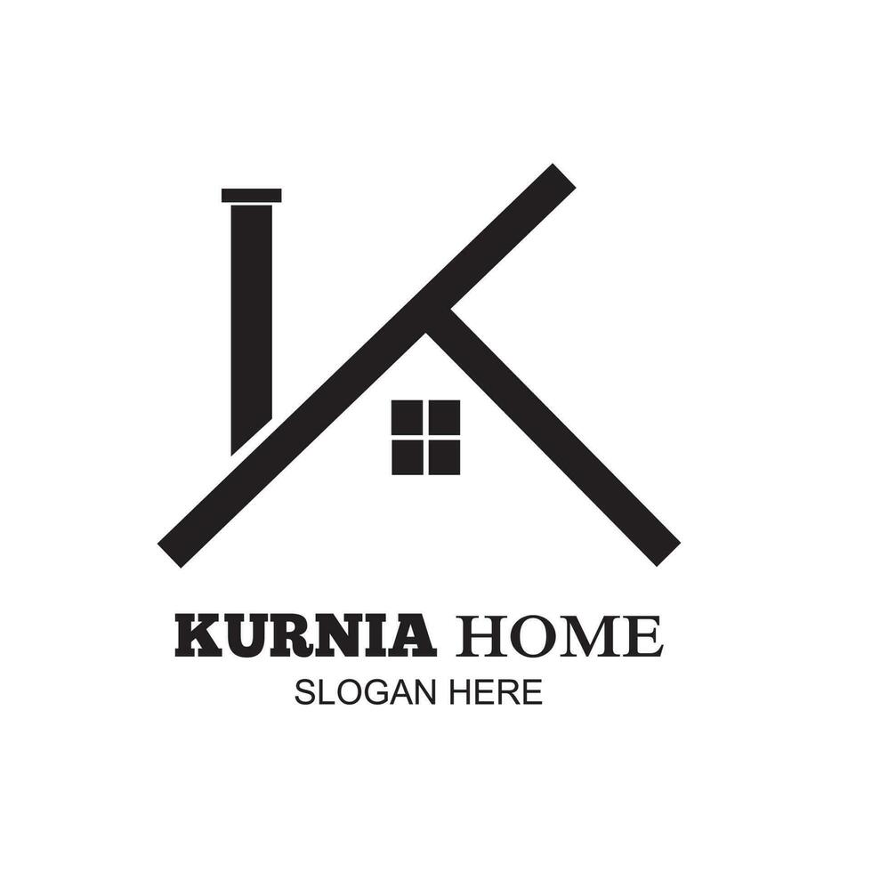 K logo design in vector for construction, house, building, property. Simple and cool minimal trendy professional logo design template on white background.