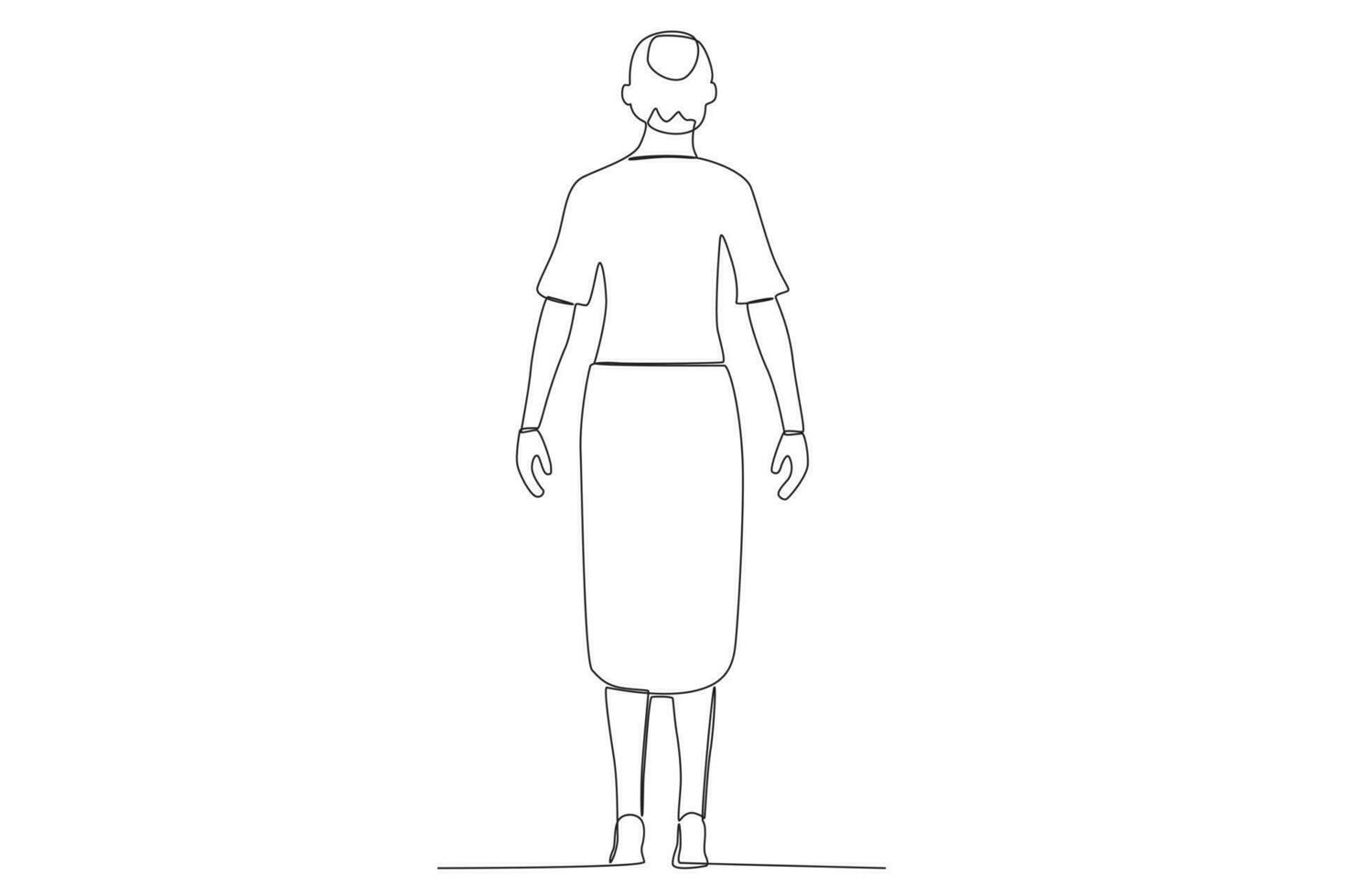 Rear view of woman standing at a straight angle vector
