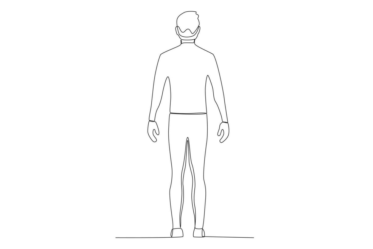 A man stands at an angle of 180 degrees vector