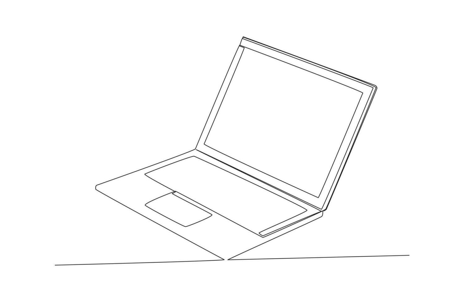 A laptop stands forming two acute angles vector