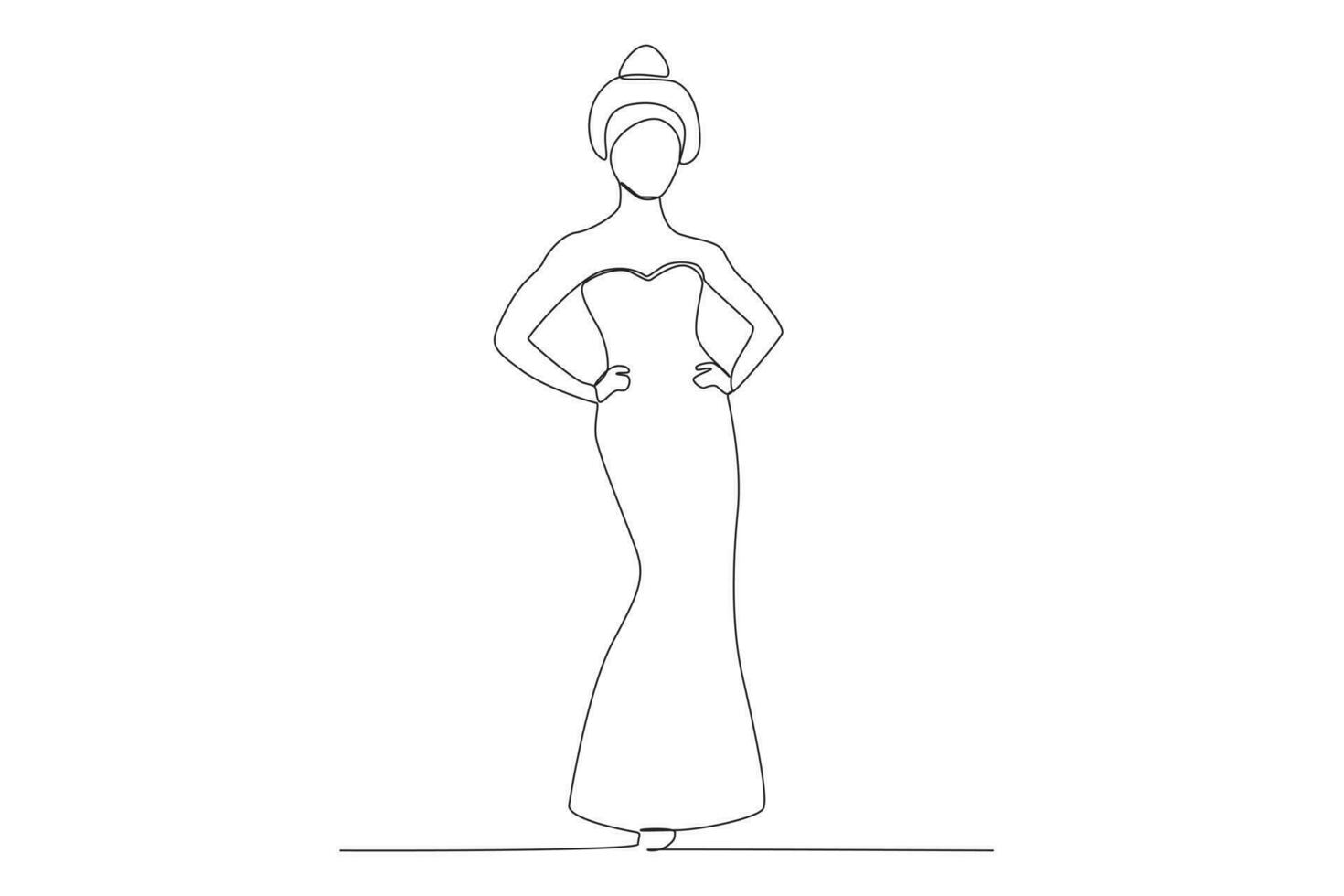 A woman wearing the latest dress design on stage vector