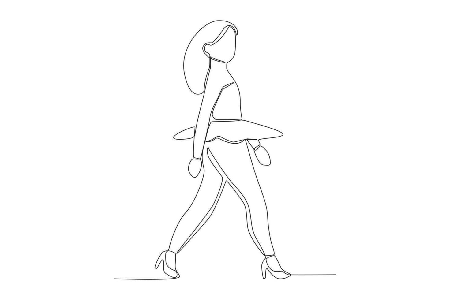 A catwalk model in a miniskirt vector
