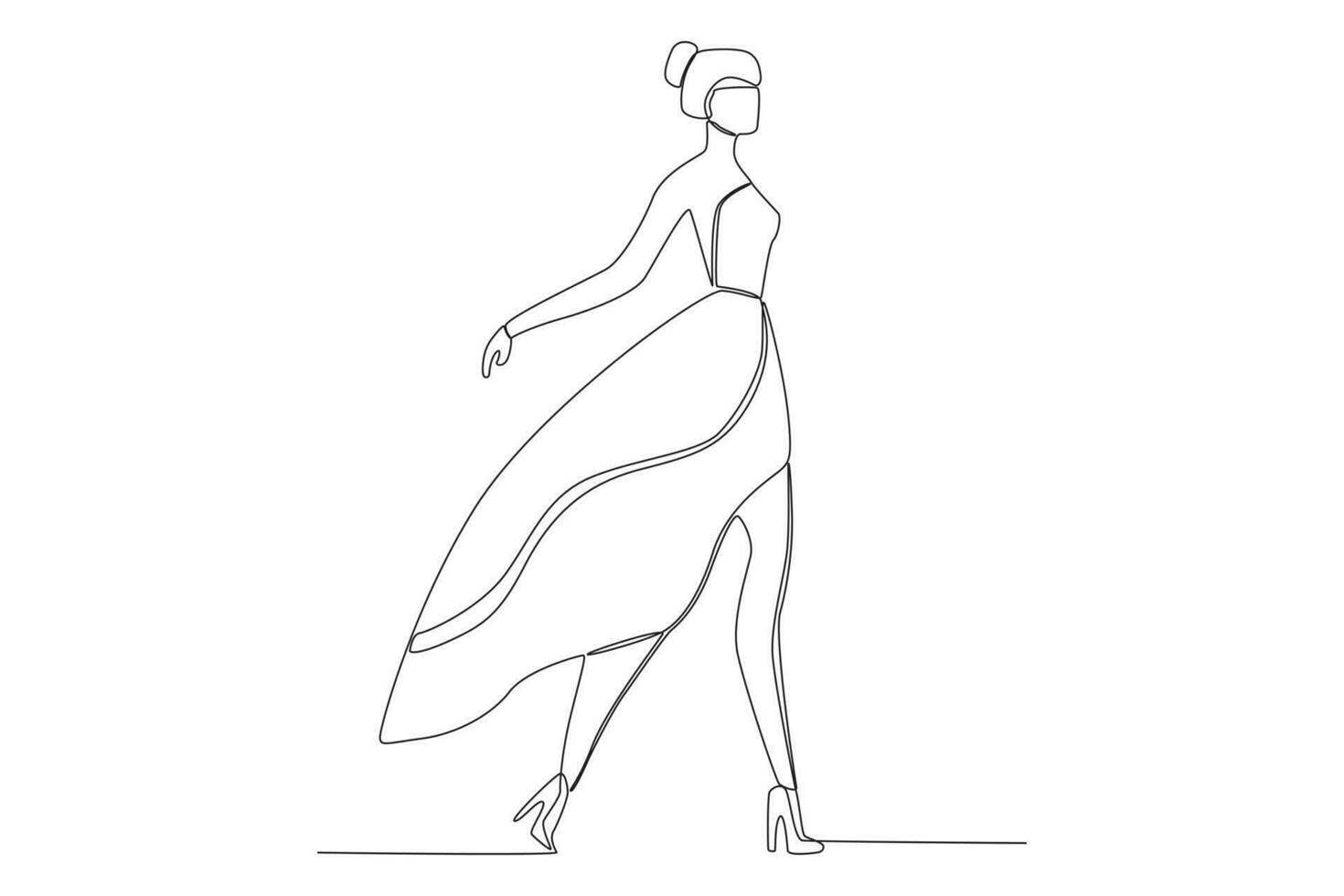 A catwalk female model on stage vector