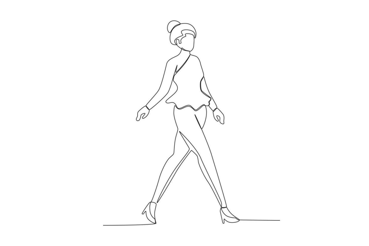 un mujer caminando en etapa con hermosa Moda vector