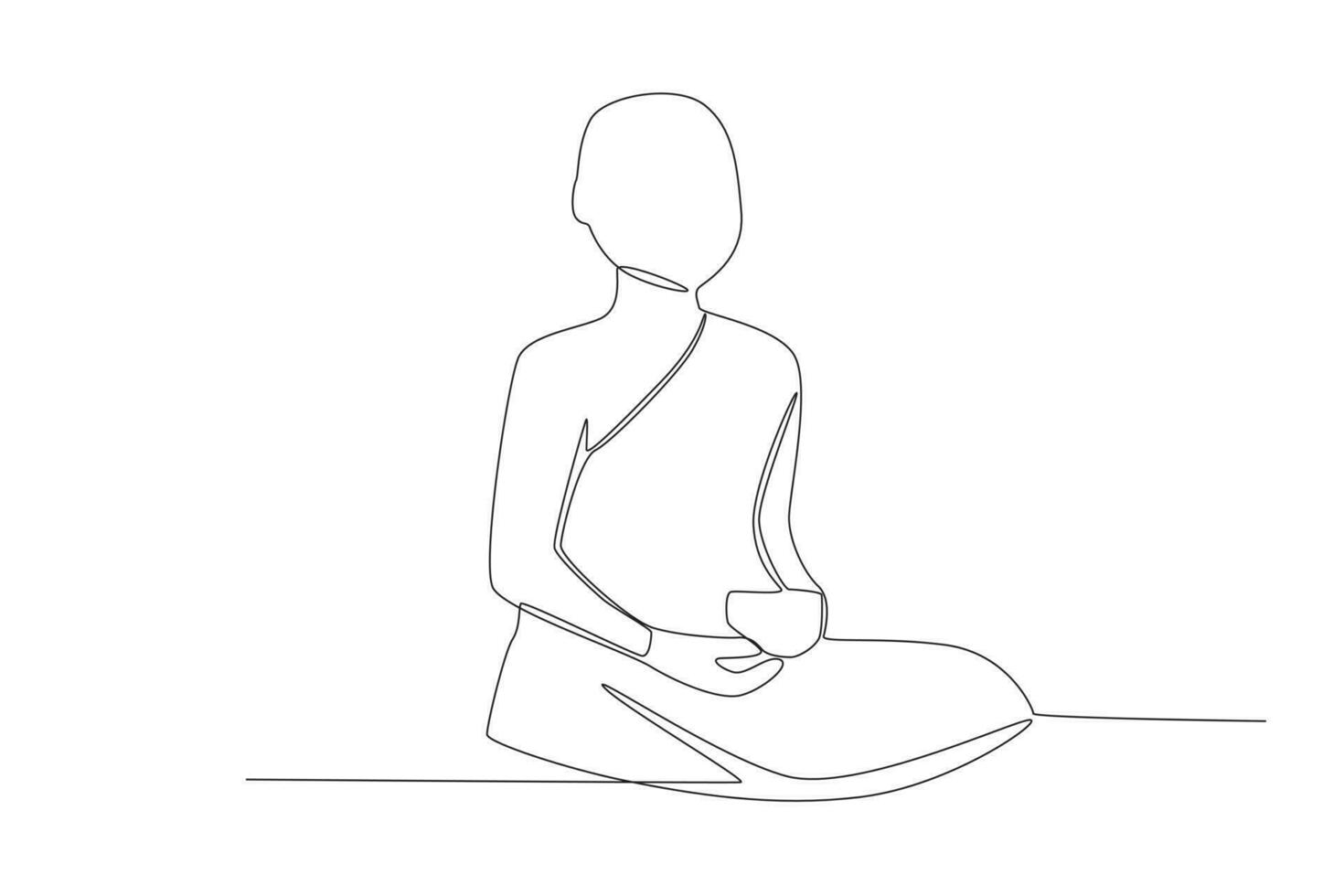 A monk sits in meditation vector