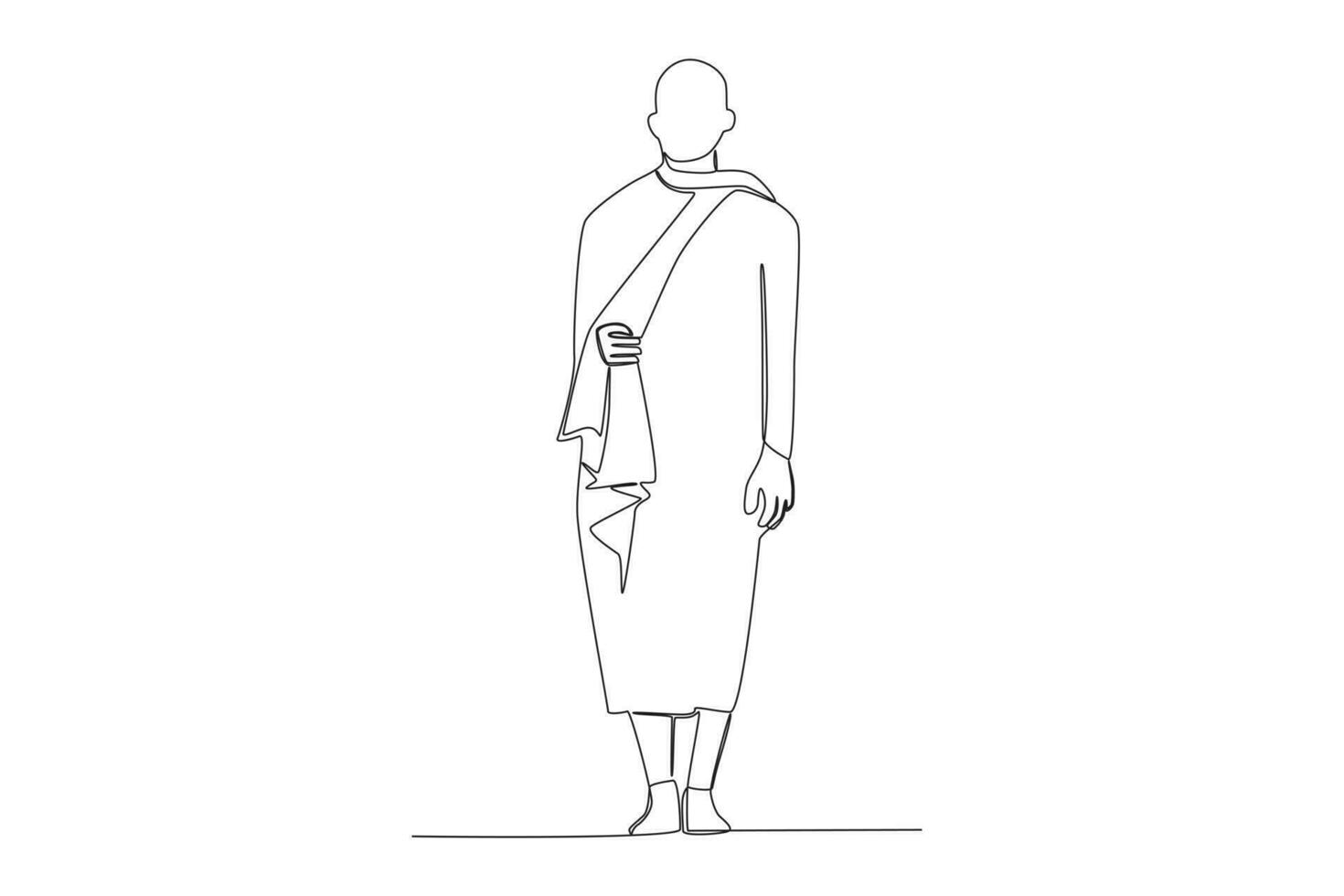 A monk stood in full monk's attire vector