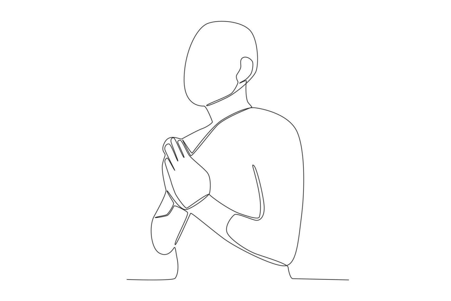 A monk prays fervently vector