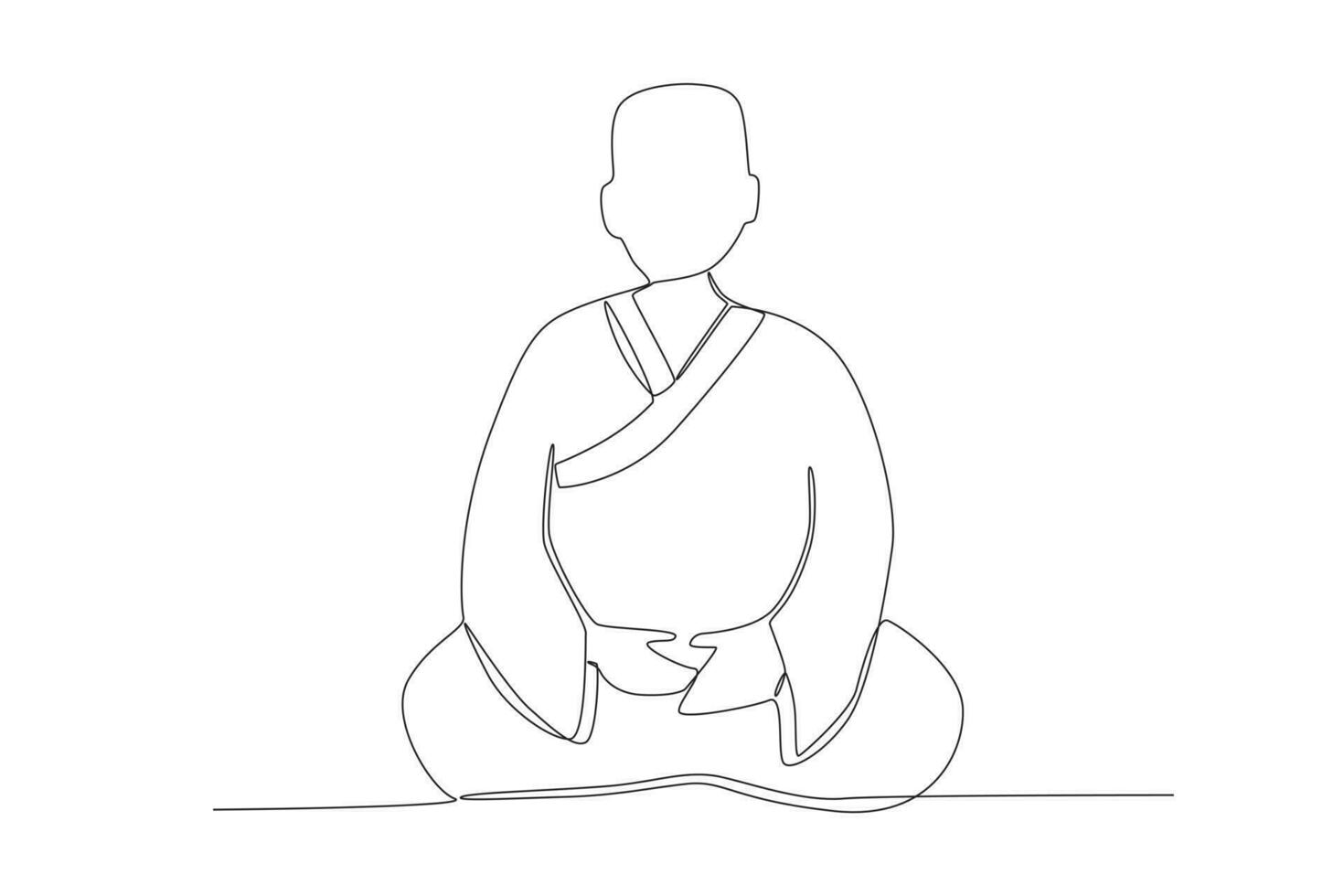 A Buddhist monk meditating vector