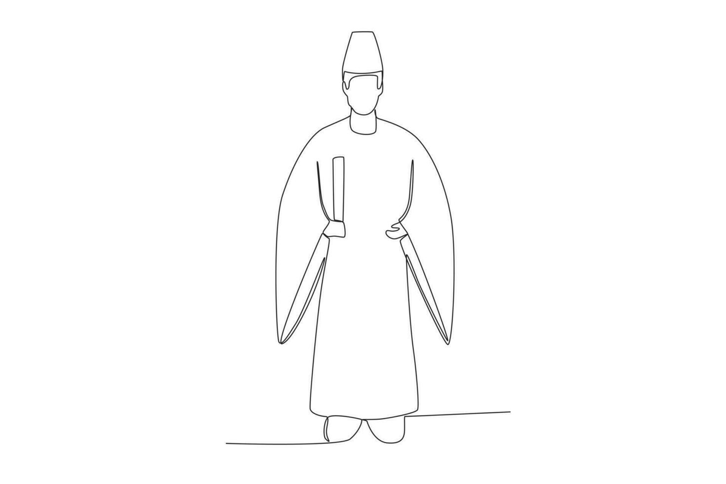 A monk prepares to perform a religious ritual vector