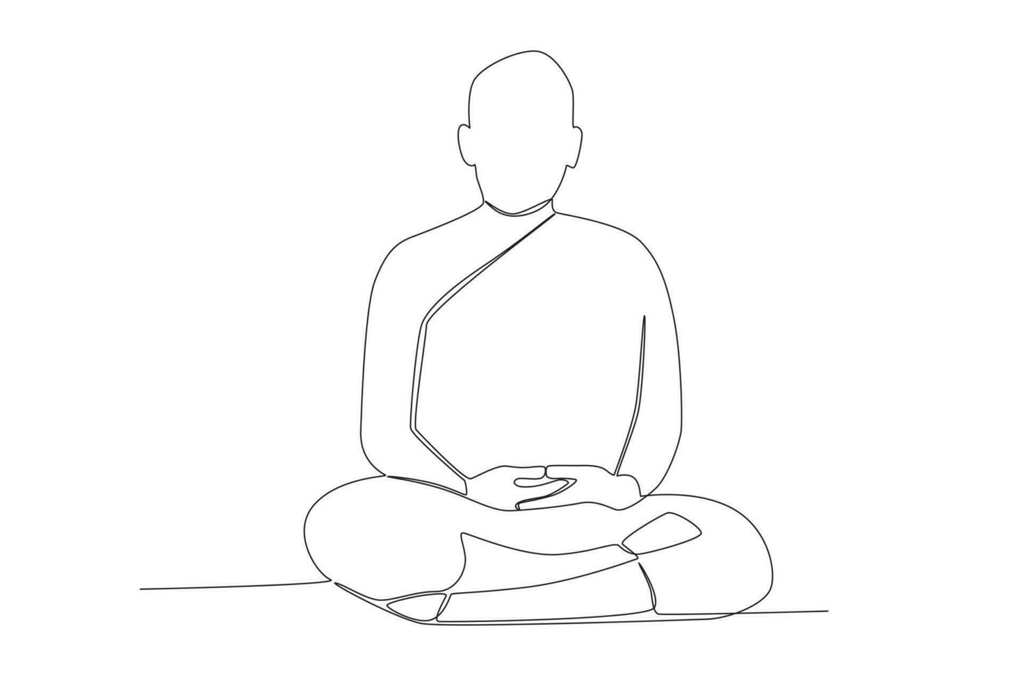 A monk focused on meditating vector