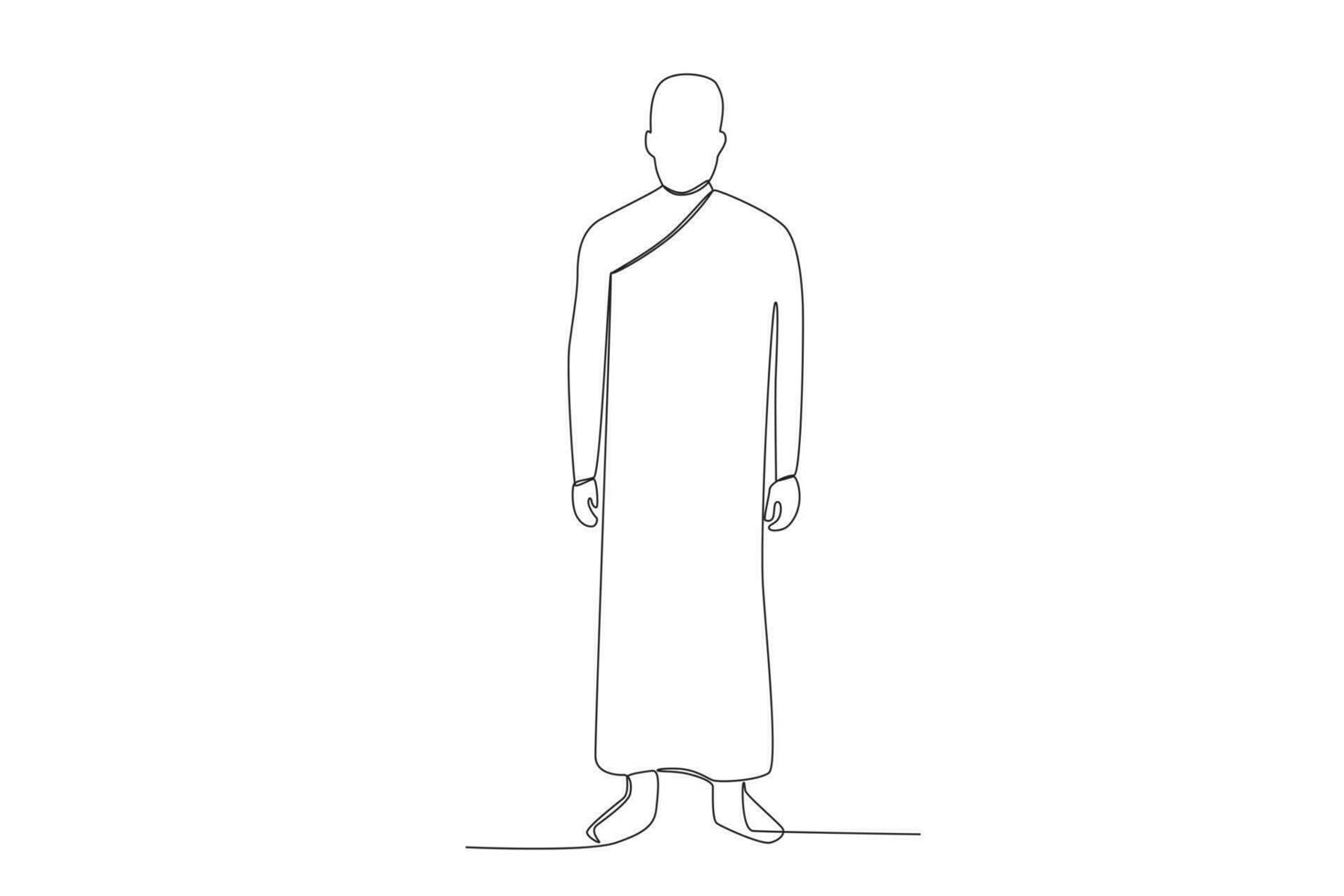 A Buddhist monk stood tall vector