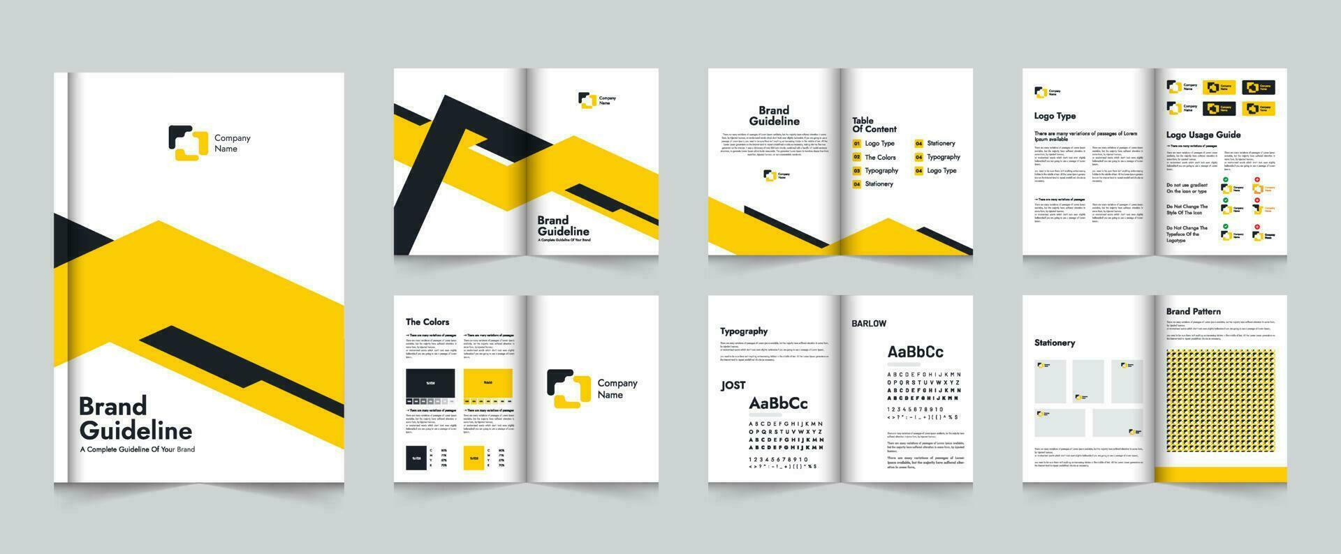 Creative Brand Style Guideline Layout Brochure Template vector