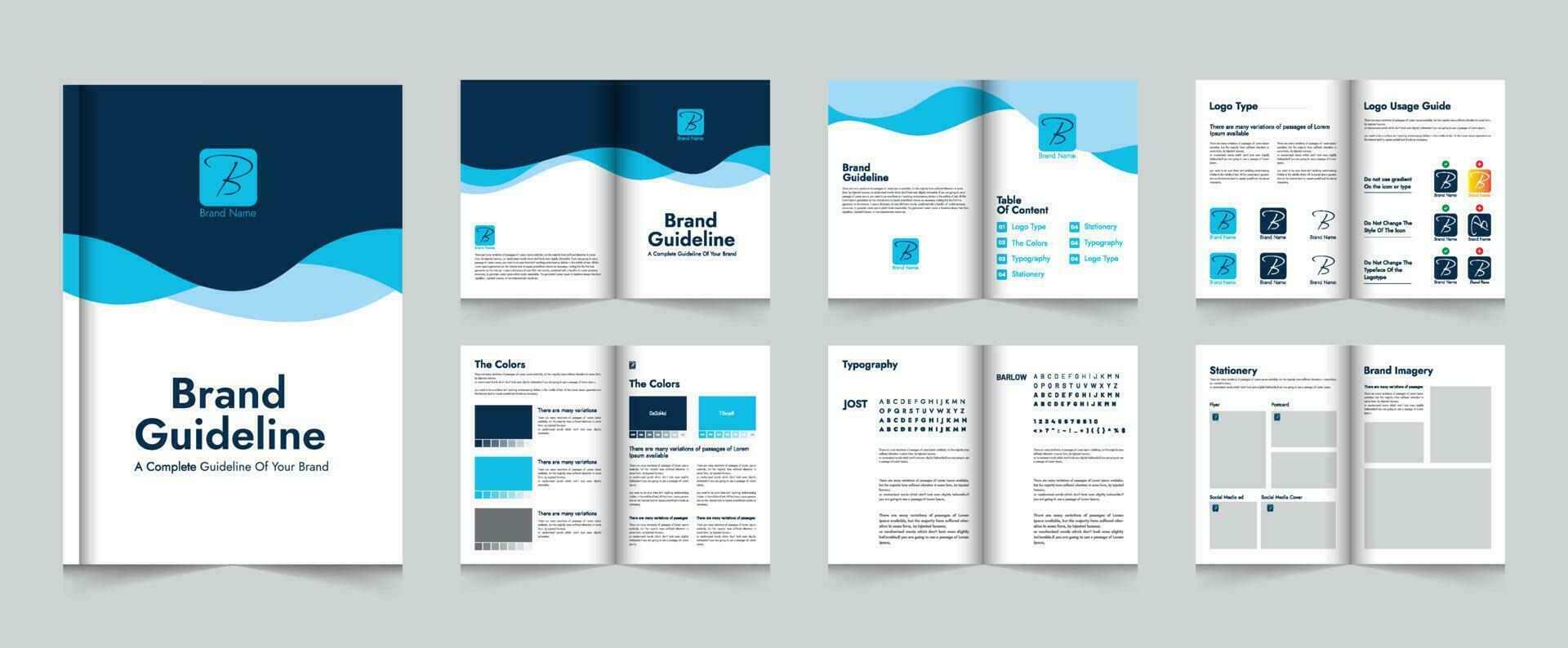 Brand Guideline Layout Brochure Template Design vector