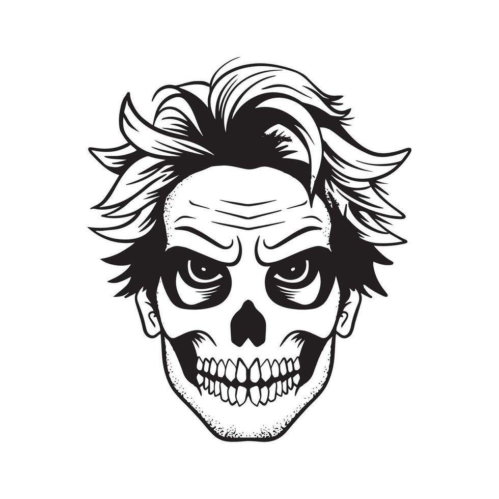 A cartoon man with a mask skull on it vector