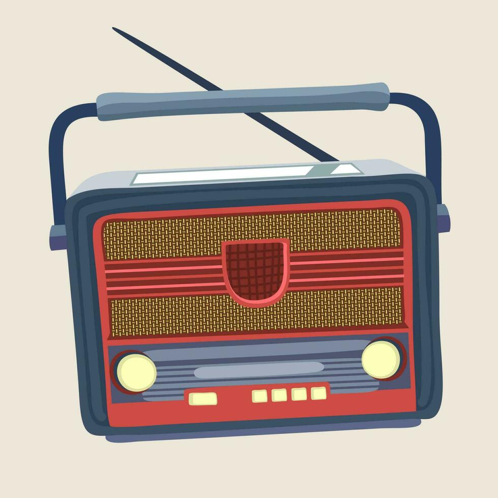 Retro radio. Vector isolated illustration.
