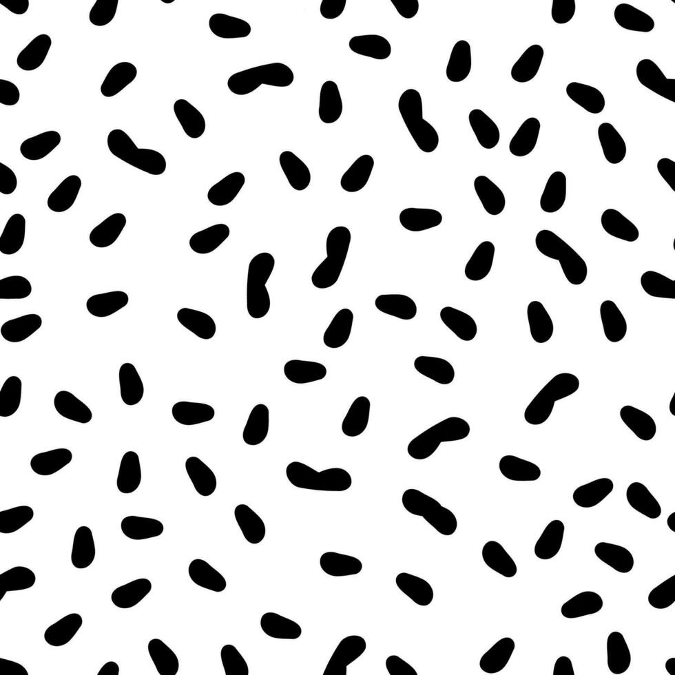 Black dots sprinkles seamless pattern vector illustration