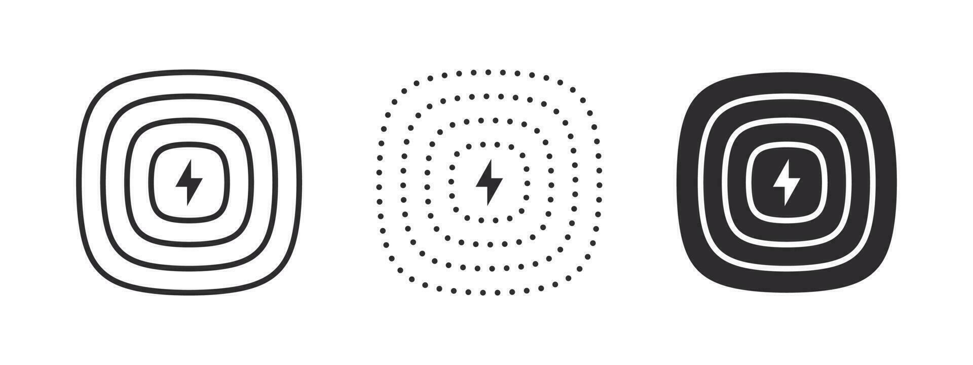 Wireless charging station icons. Contactless charger sign. Vector scalable graphics