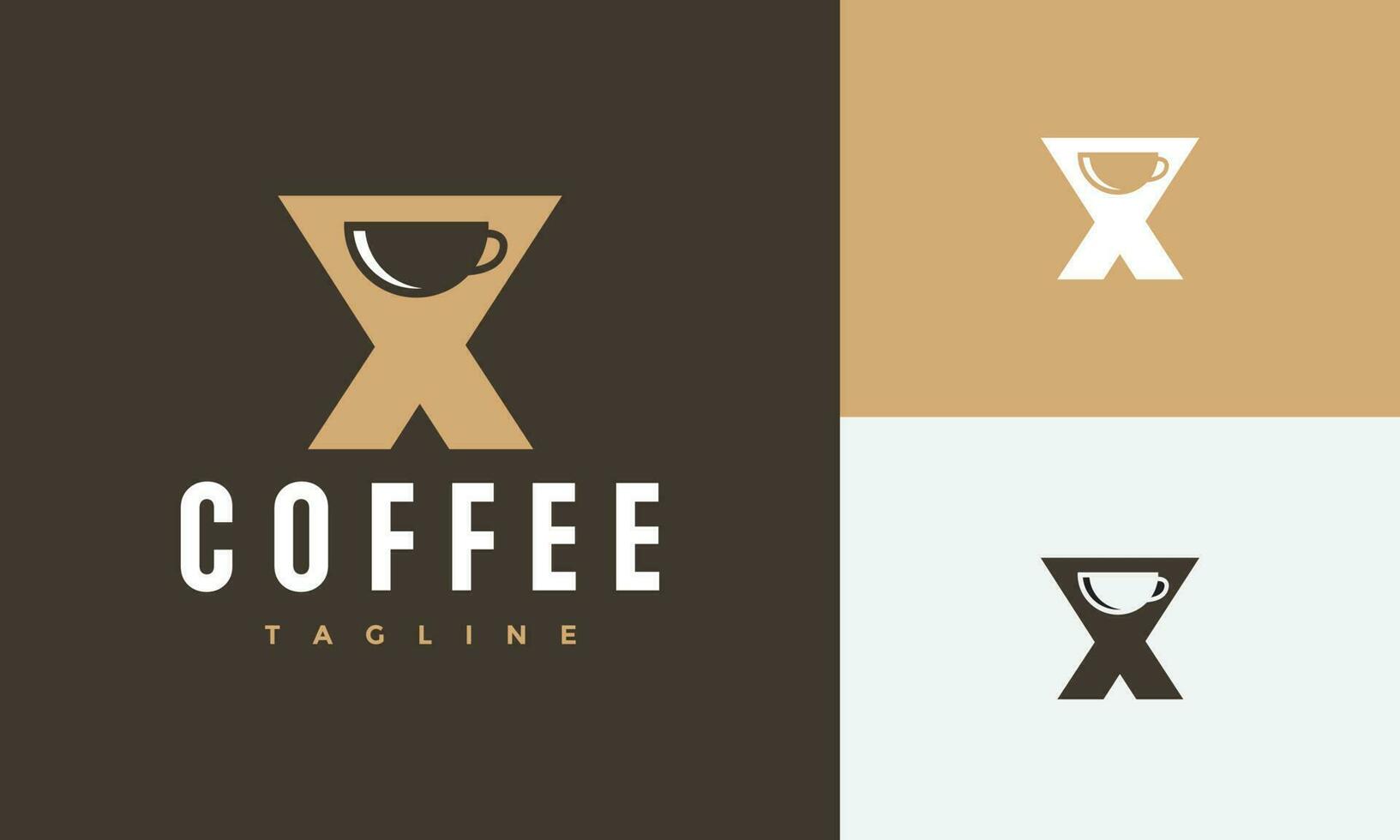 letter X cup logo vector