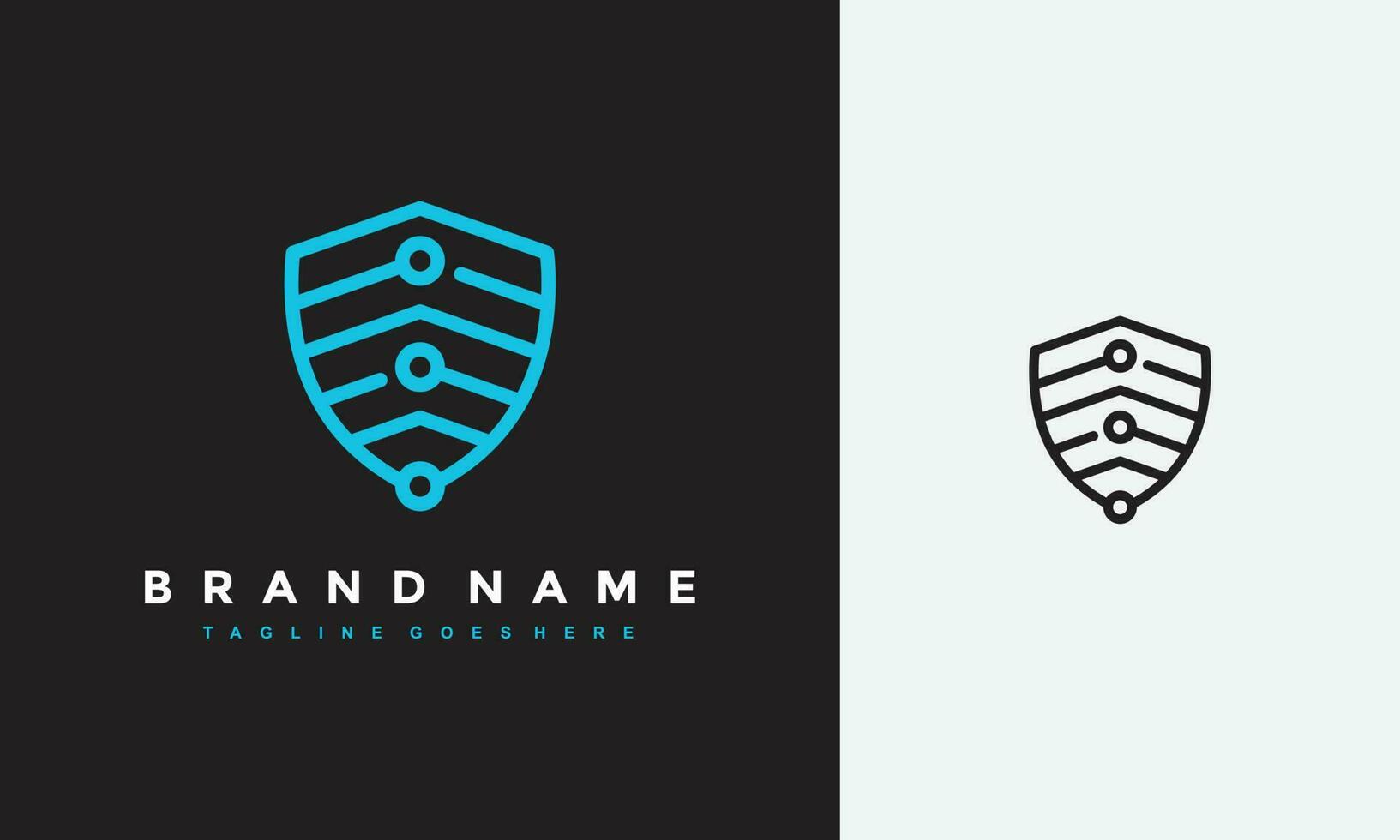 shield circle tech logo vector
