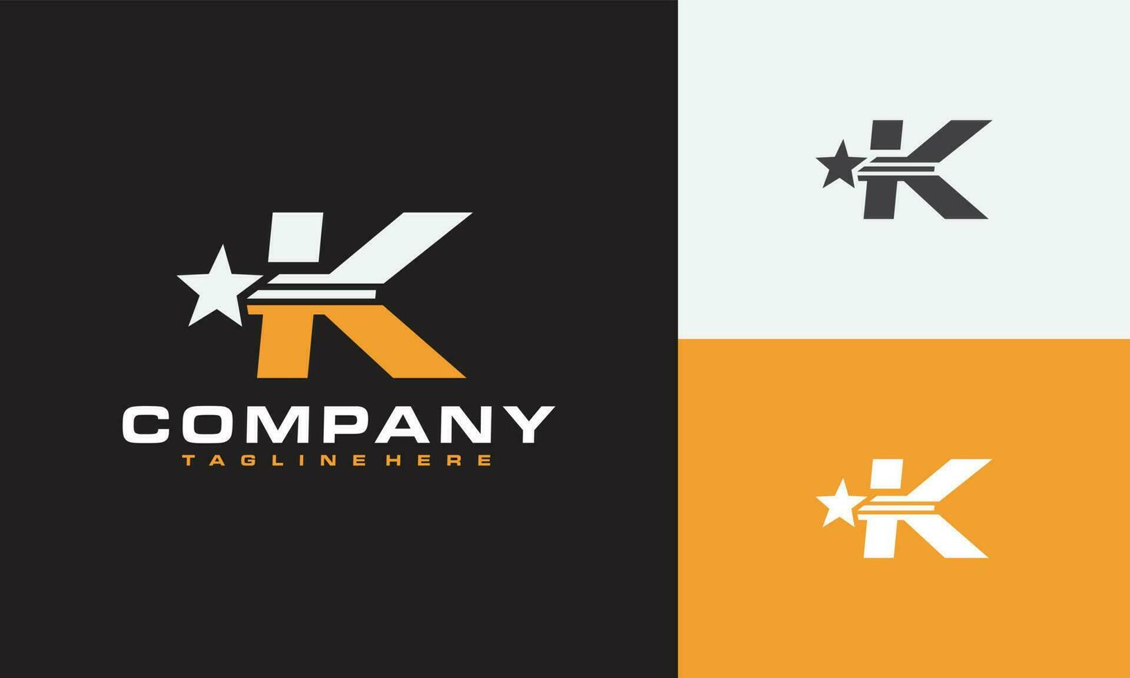 letter K star logo vector