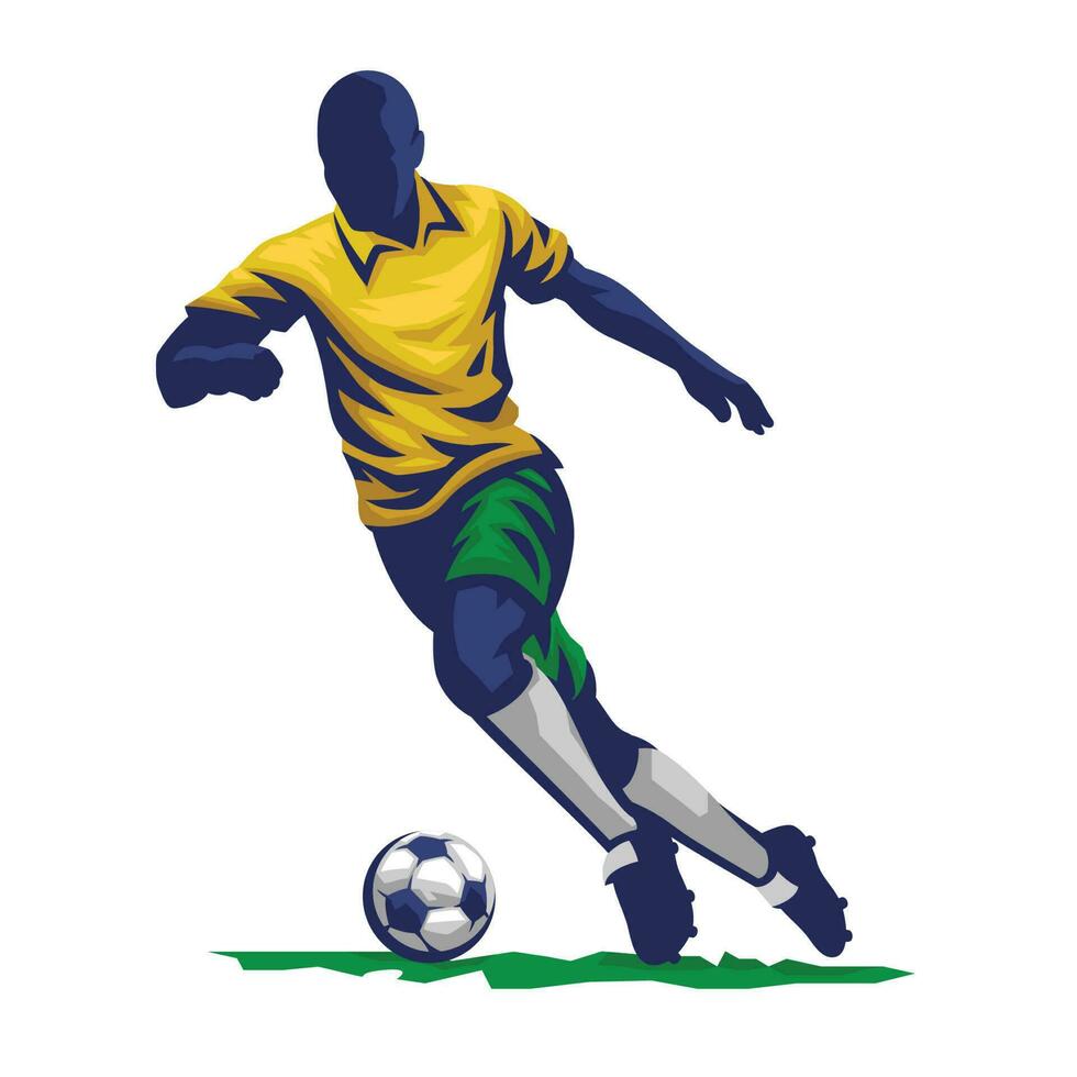 Soccer Player playing the ball vector