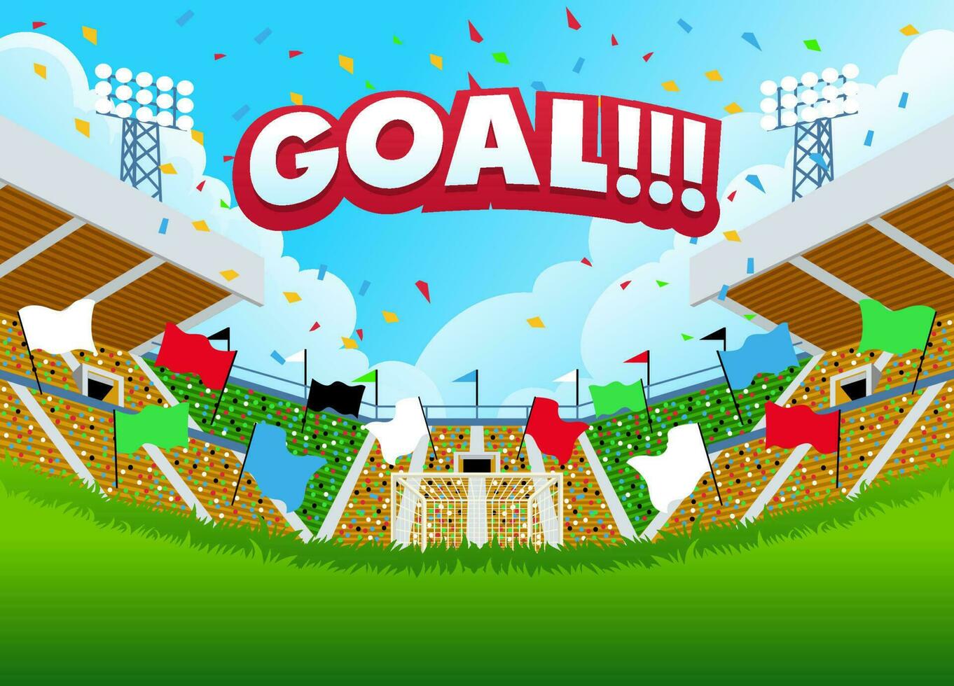 Soccer Football Stadium Celebrating Goal vector