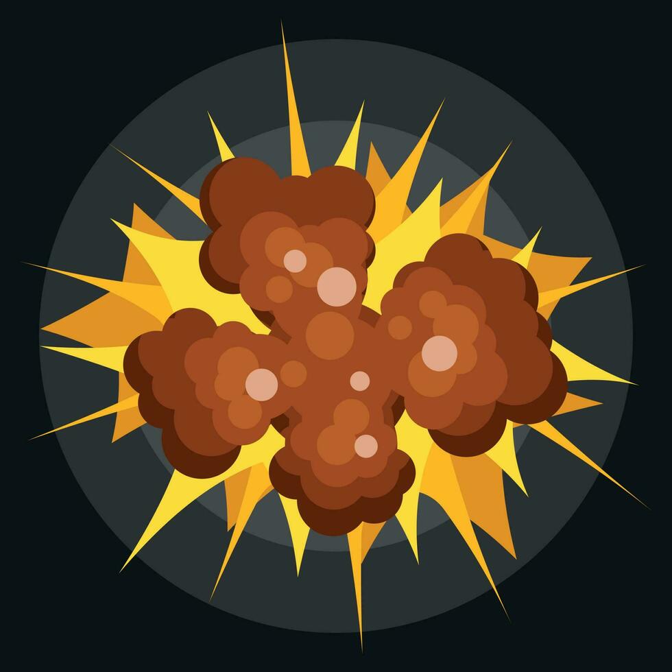 Explosion Cartoon Style Clip Art, Isolated Background. vector