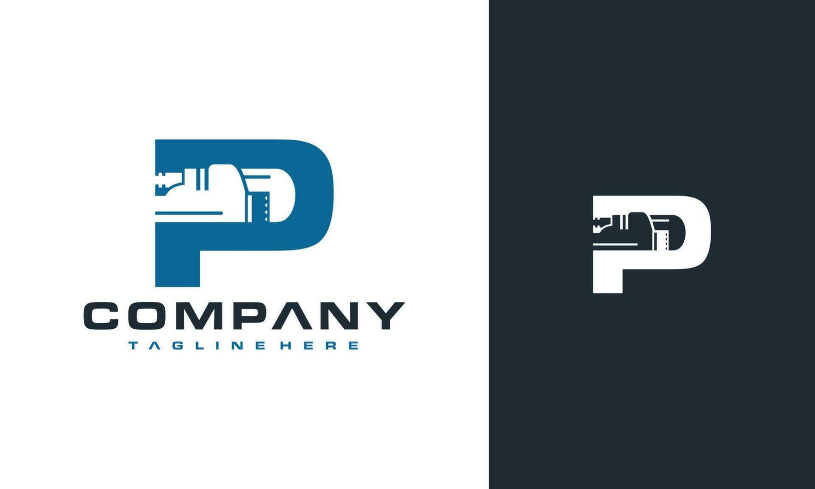 letter P wrench adjustable logo vector