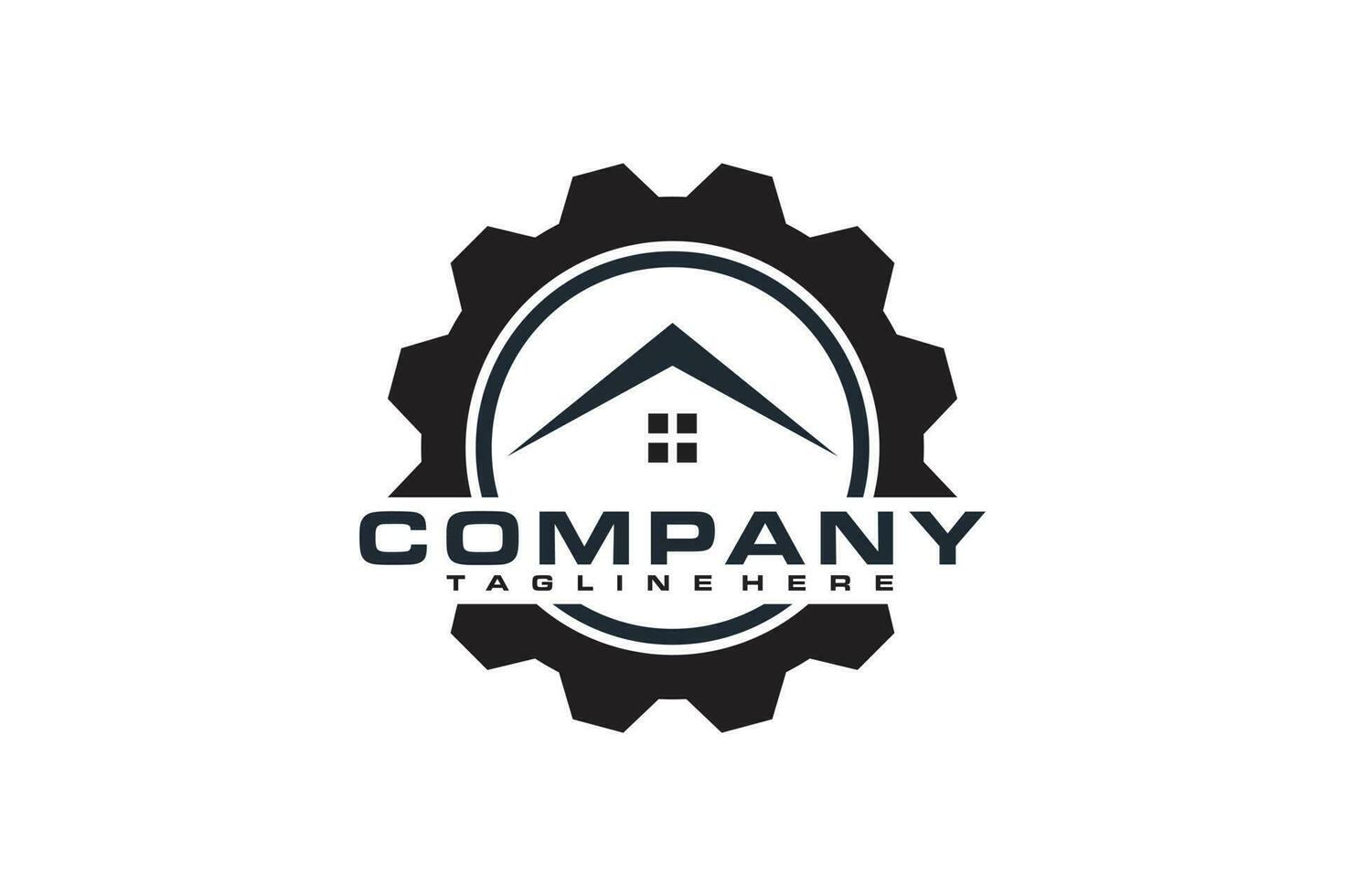 gear roof house logo vector