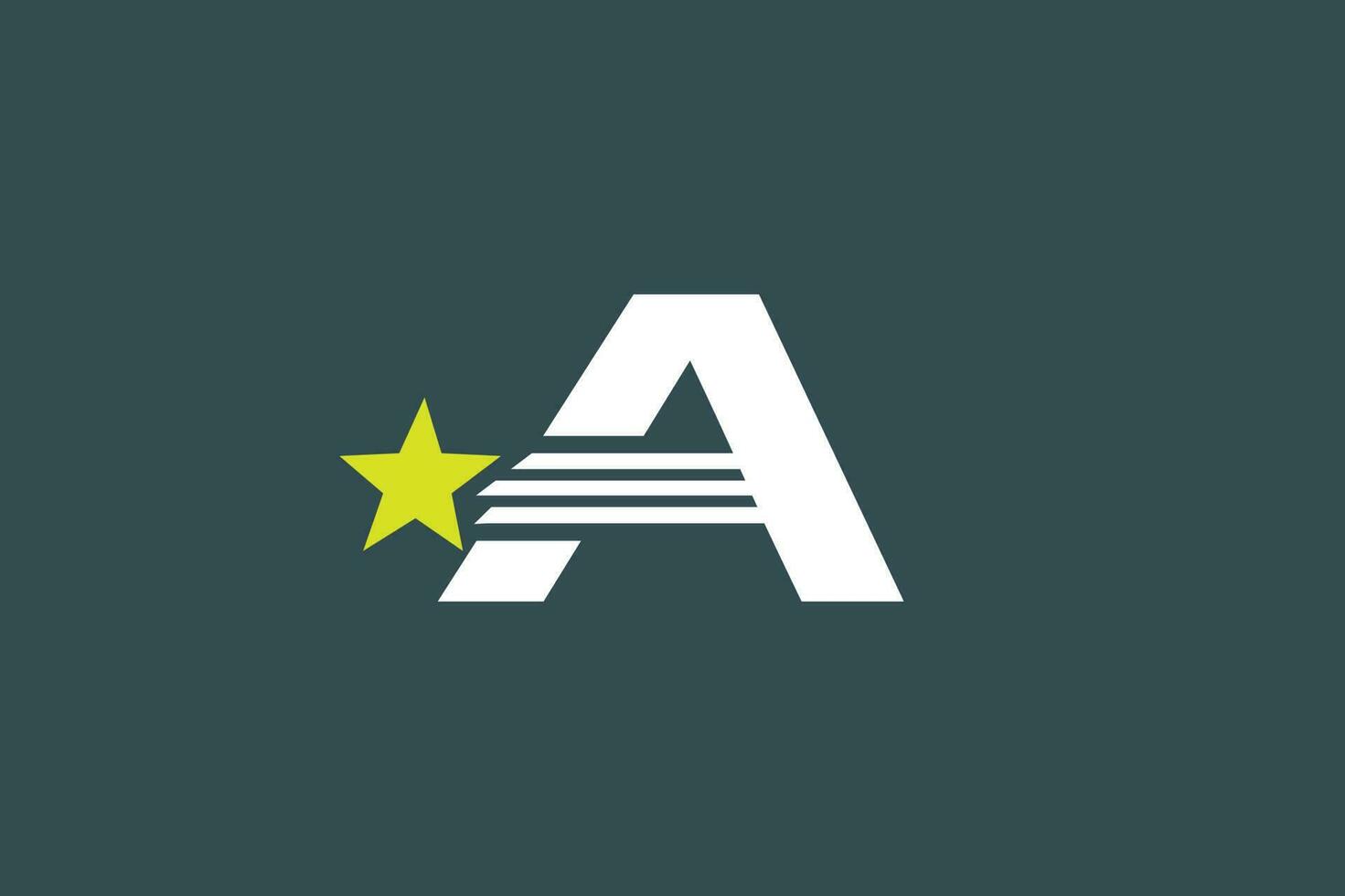 letter A star logo vector