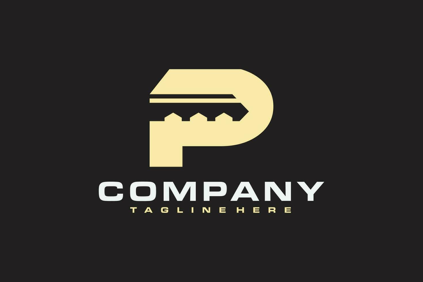 initial P key logo vector
