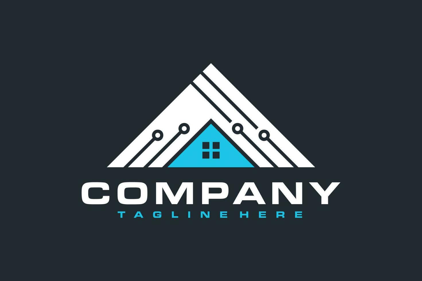 real estate circle tech logo vector