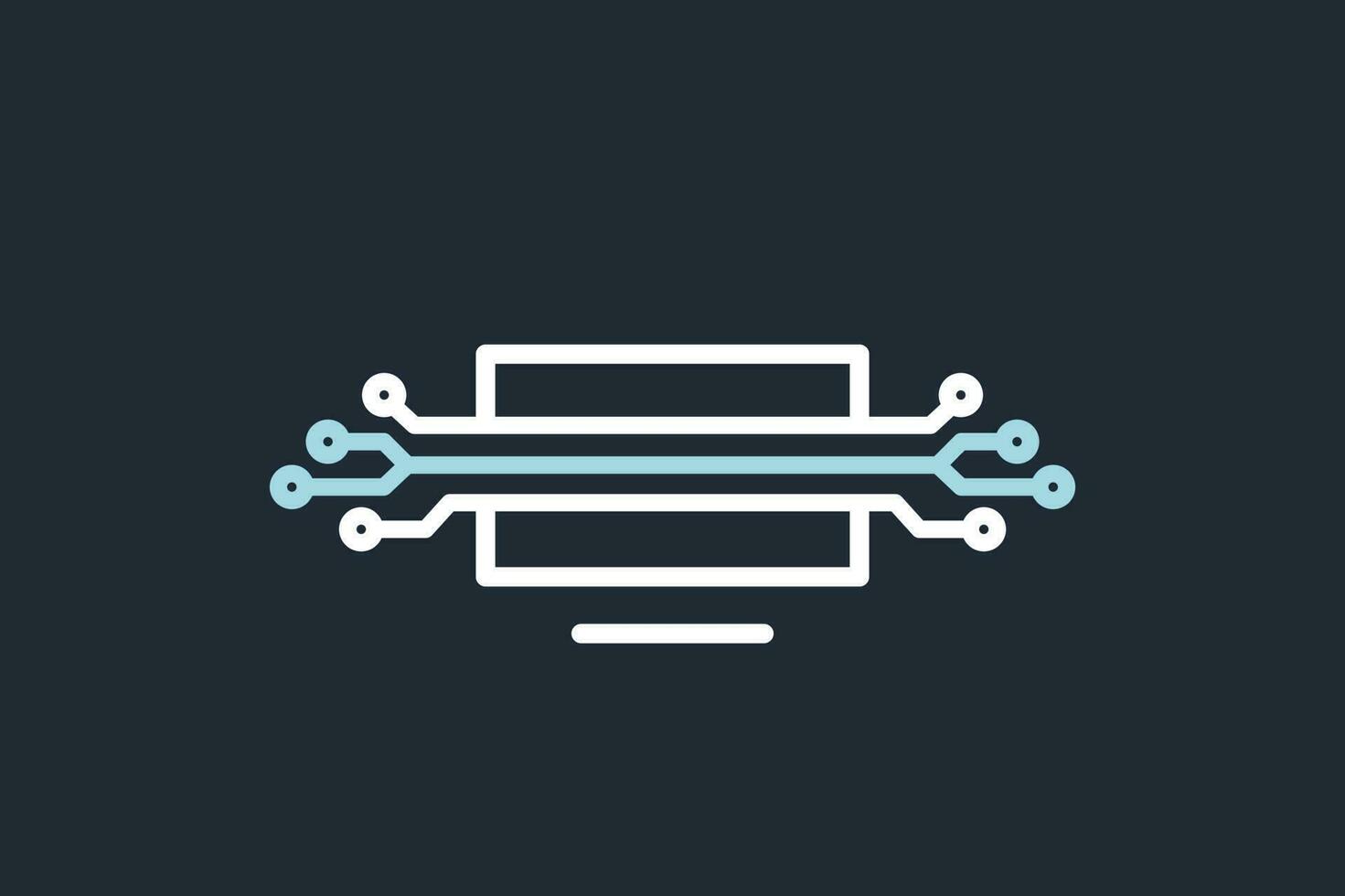 monitor tech circle logo vector