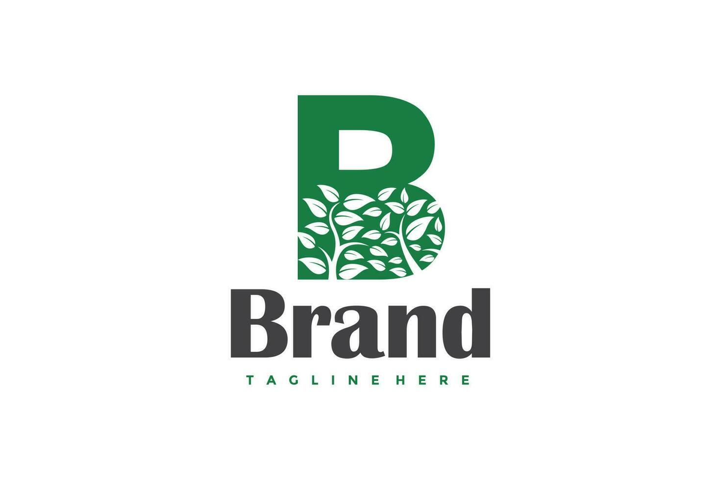 letter B leaves logo vector