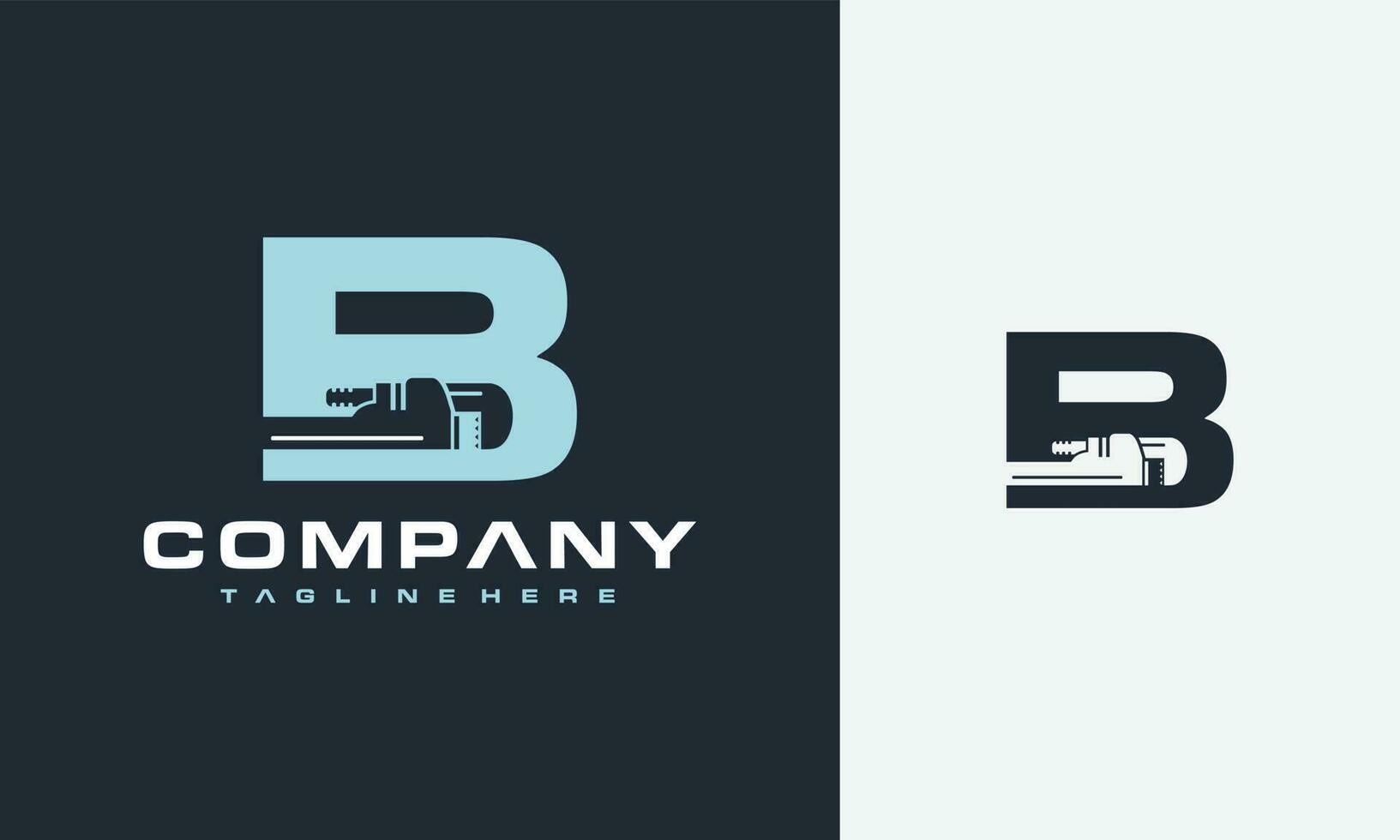 letter B wrench adjustable logo vector