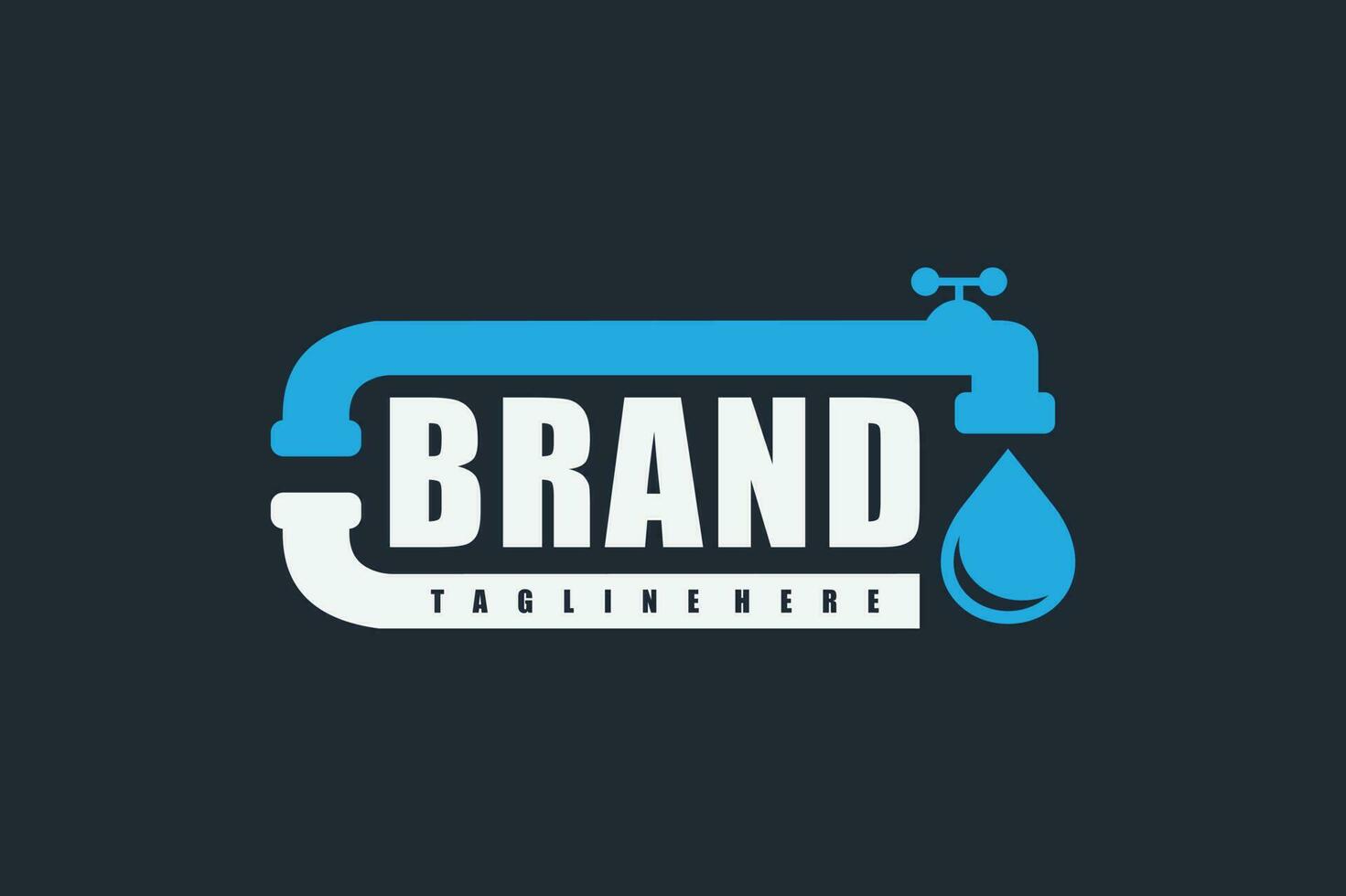 water faucet pipe typography logo vector