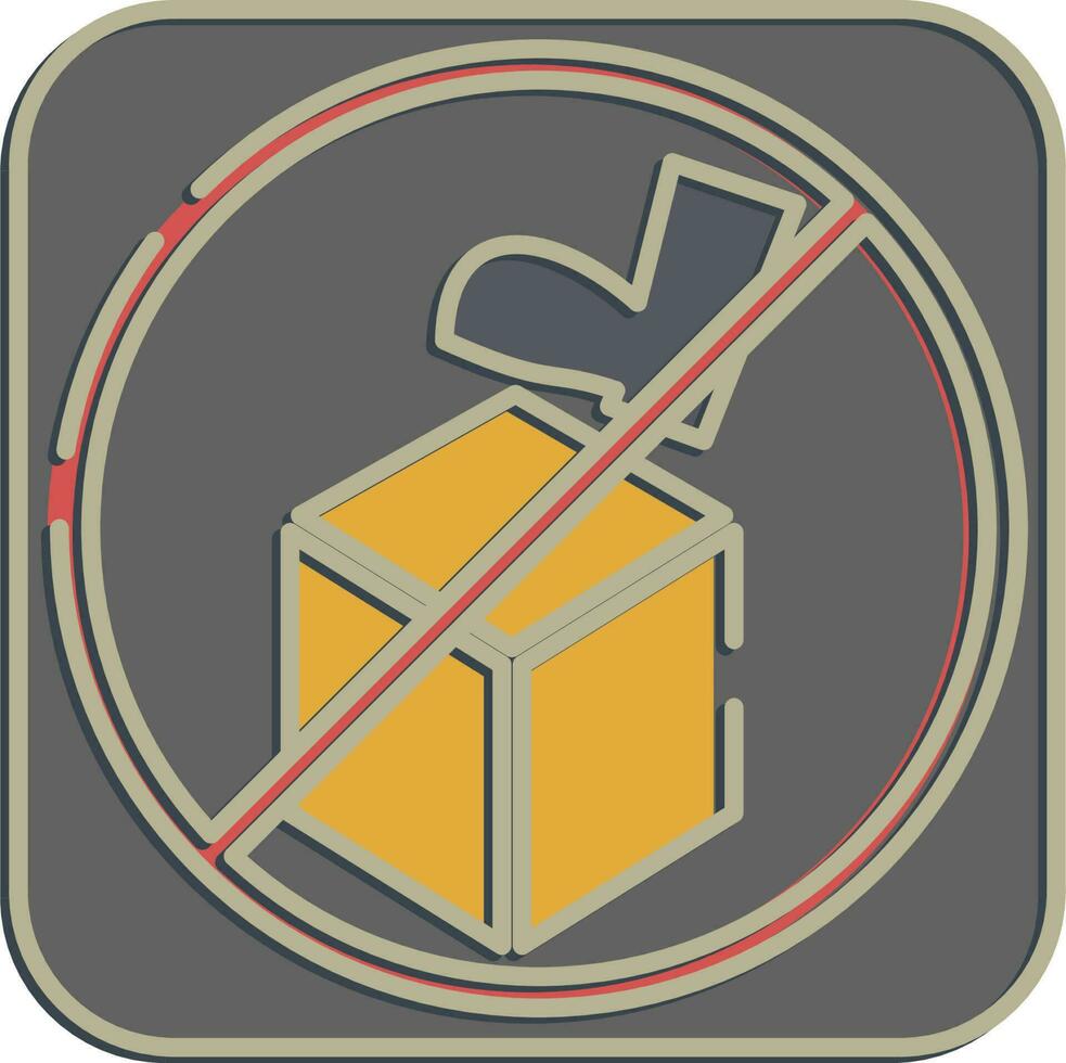 Icon do not step. Packaging symbol elements. Icons in embossed style. Good for prints, posters, logo, product packaging, sign, expedition, etc. vector