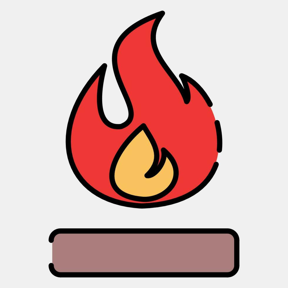 Icon flamable. Packaging symbol elements. Icons in filled line style. Good for prints, posters, logo, product packaging, sign, expedition, etc. vector