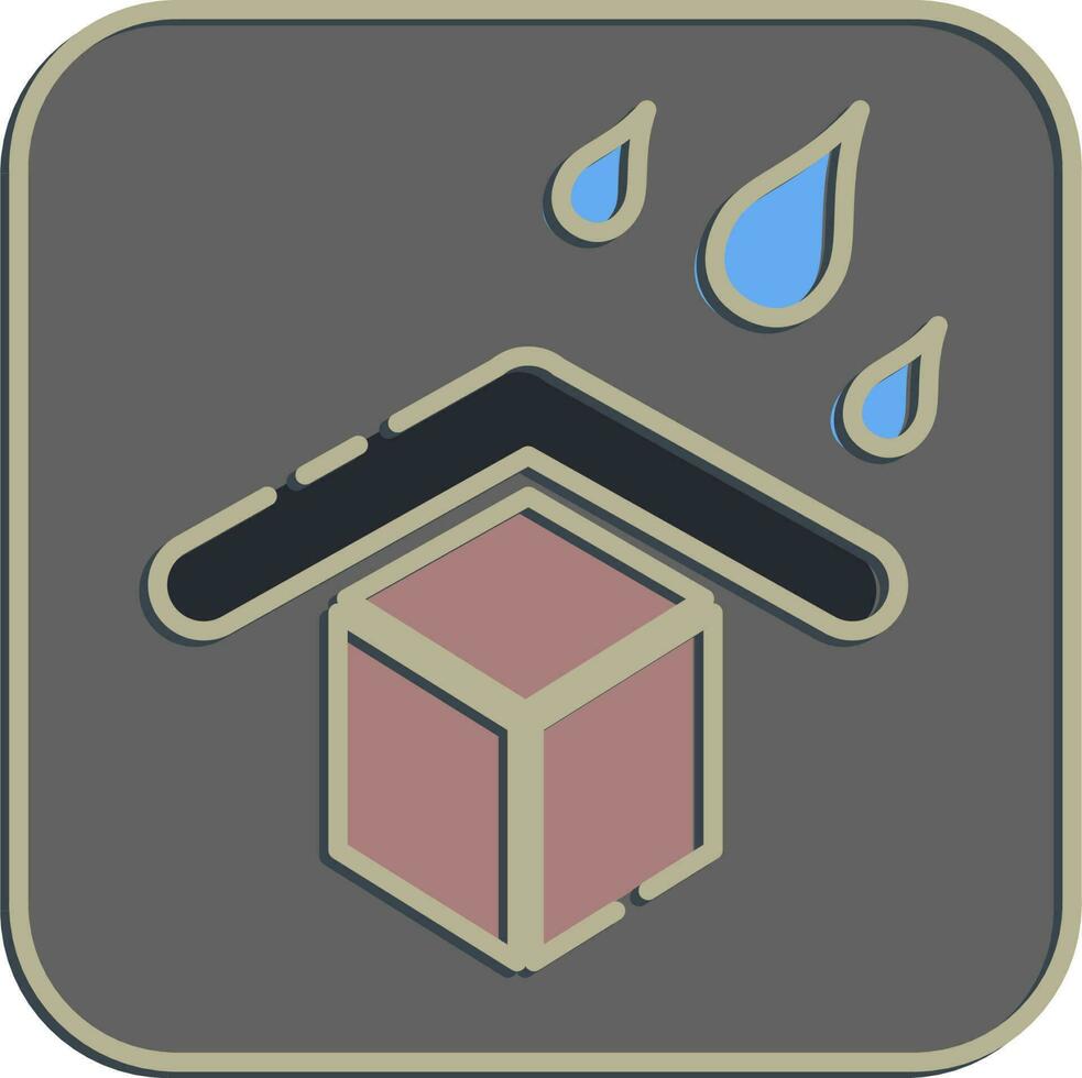 Icon protect from water. Packaging symbol elements. Icons in embossed style. Good for prints, posters, logo, product packaging, sign, expedition, etc. vector