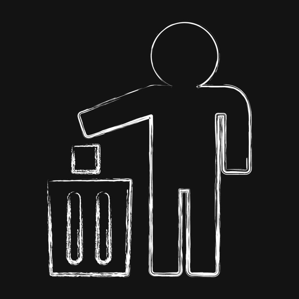 Icon do not litter. Packaging symbol elements. Icons in chalk style. Good for prints, posters, logo, product packaging, sign, expedition, etc. vector
