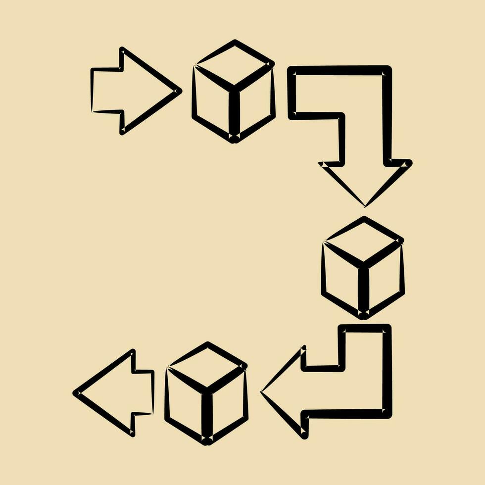 Icon use fifo system. Packaging symbol elements. Icons in hand drawn style. Good for prints, posters, logo, product packaging, sign, expedition, etc. vector