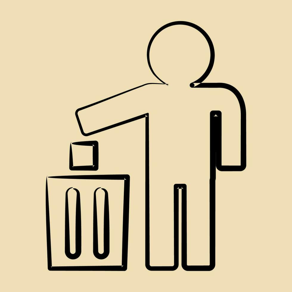 Icon do not litter. Packaging symbol elements. Icons in hand drawn style. Good for prints, posters, logo, product packaging, sign, expedition, etc. vector