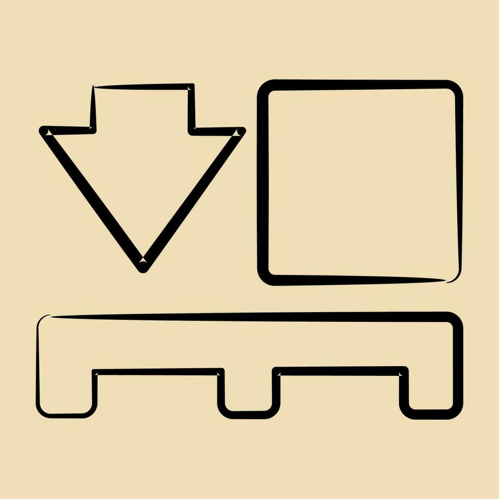 Icon use pallet. Packaging symbol elements. Icons in hand drawn style. Good for prints, posters, logo, product packaging, sign, expedition, etc. vector