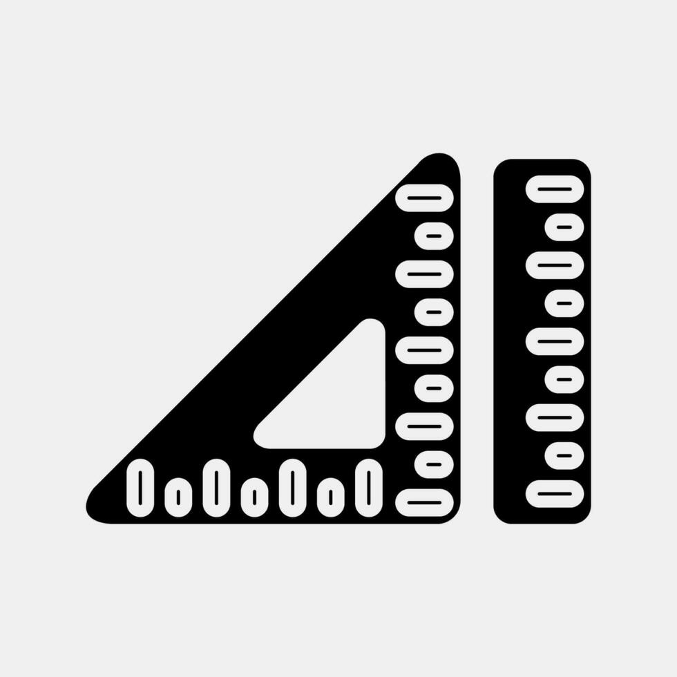 Icon ruler. School and education elements. Icons in glyph style. Good for prints, posters, logo, advertisement, infographics, etc. vector