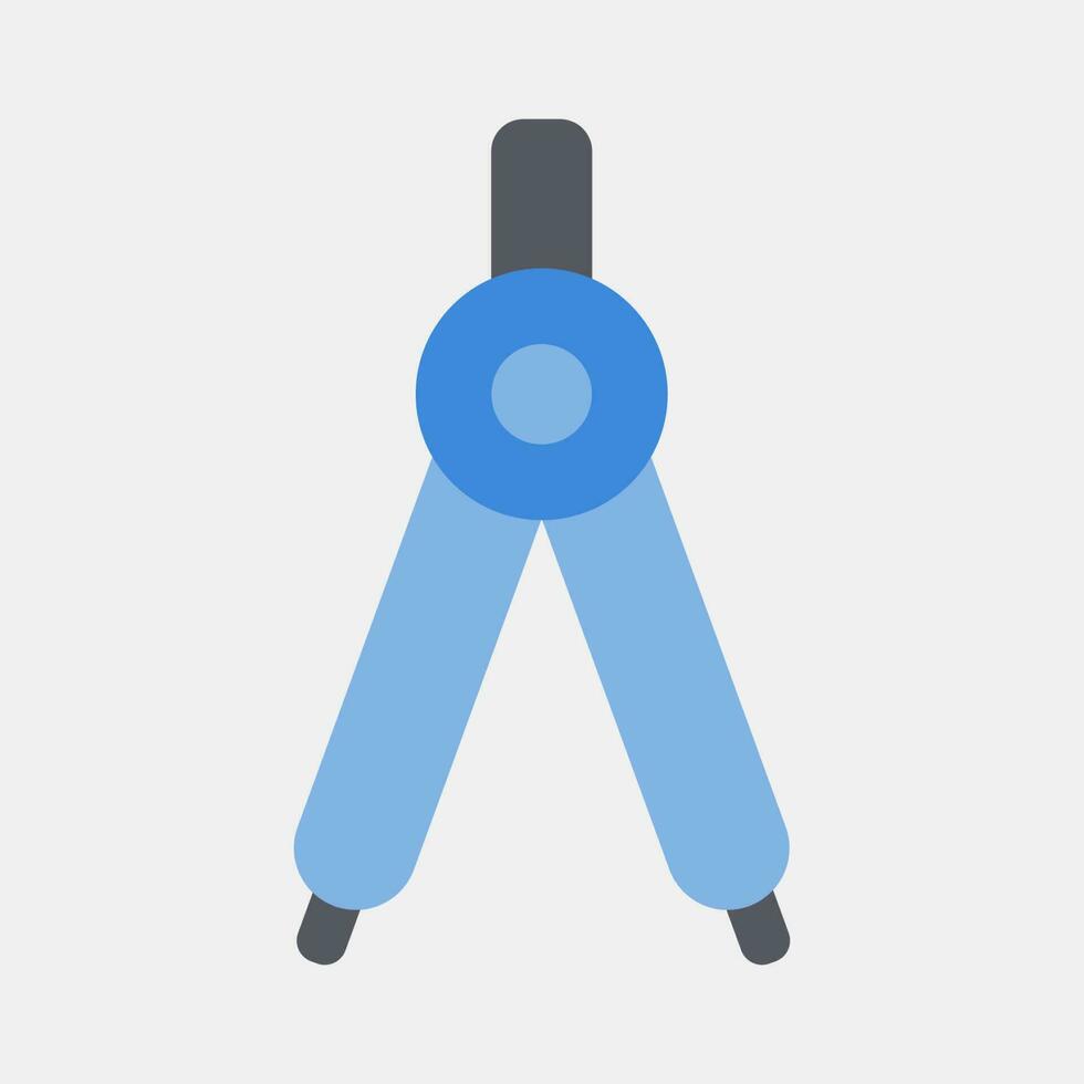 Icon pair of compasses. School and education elements. Icons in flat style. Good for prints, posters, logo, advertisement, infographics, etc. vector